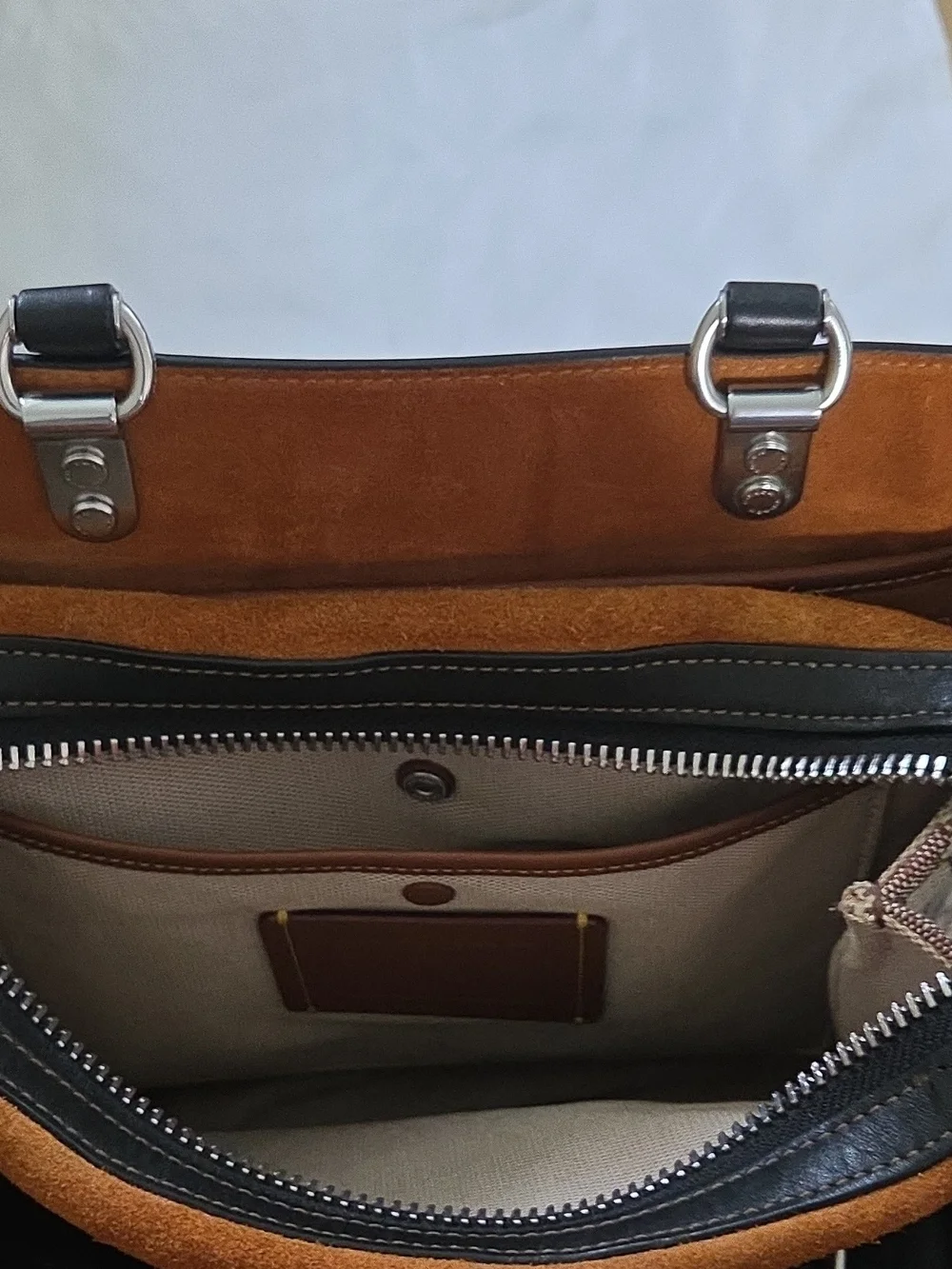 COACH Signature Canvas Tote Bag in Brown and Black
